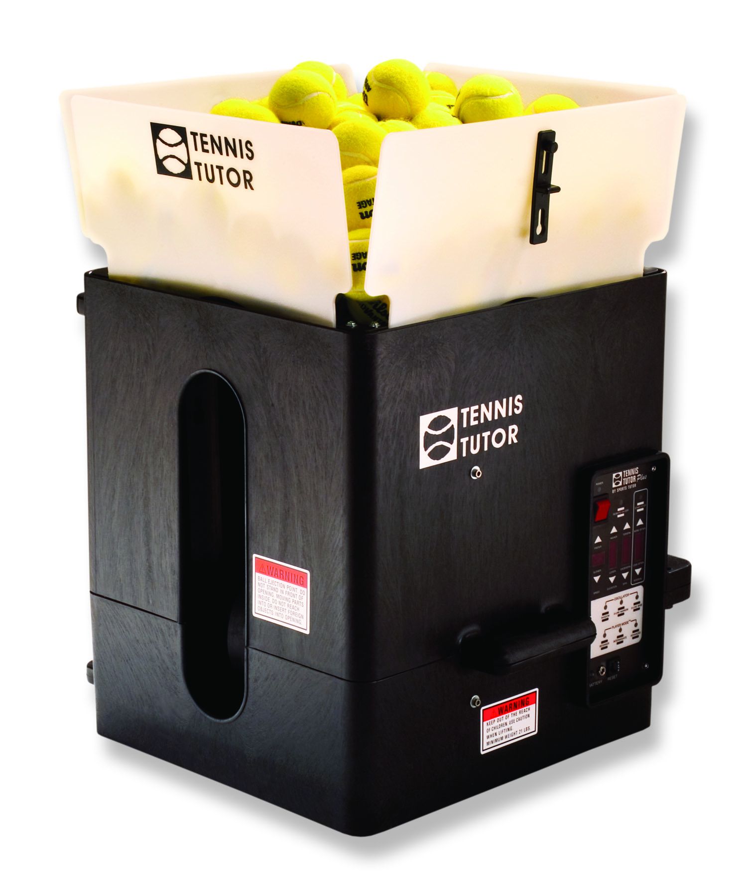 Tennis Ball Machine Sports Tutor Plus Player Model, A/C and Battery,  with Multi-Function Remote